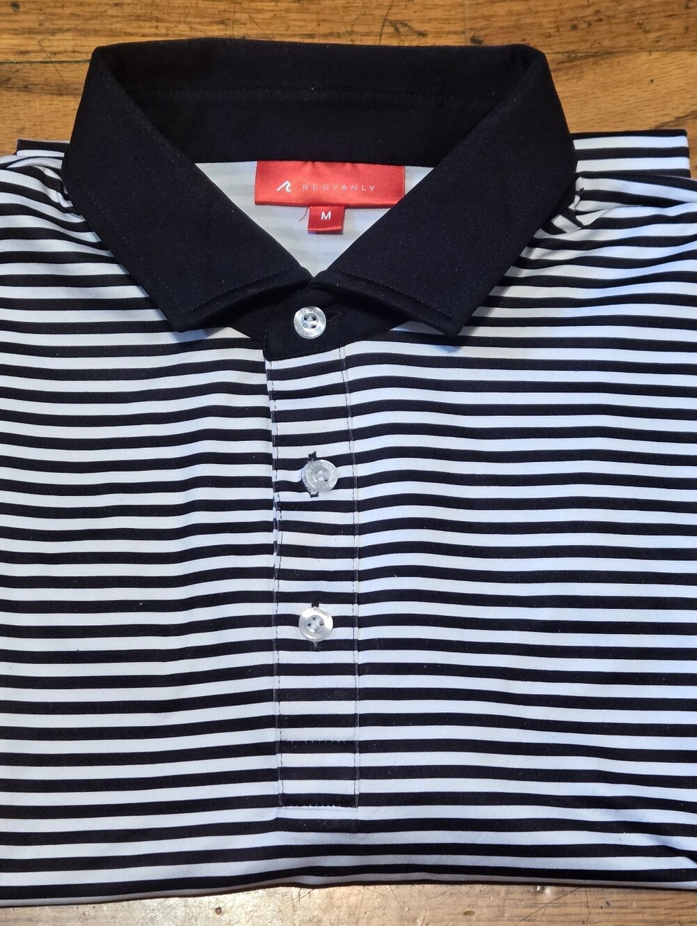 Redvanly Baker Polo Golf Shirt Striped Print Men's Medium